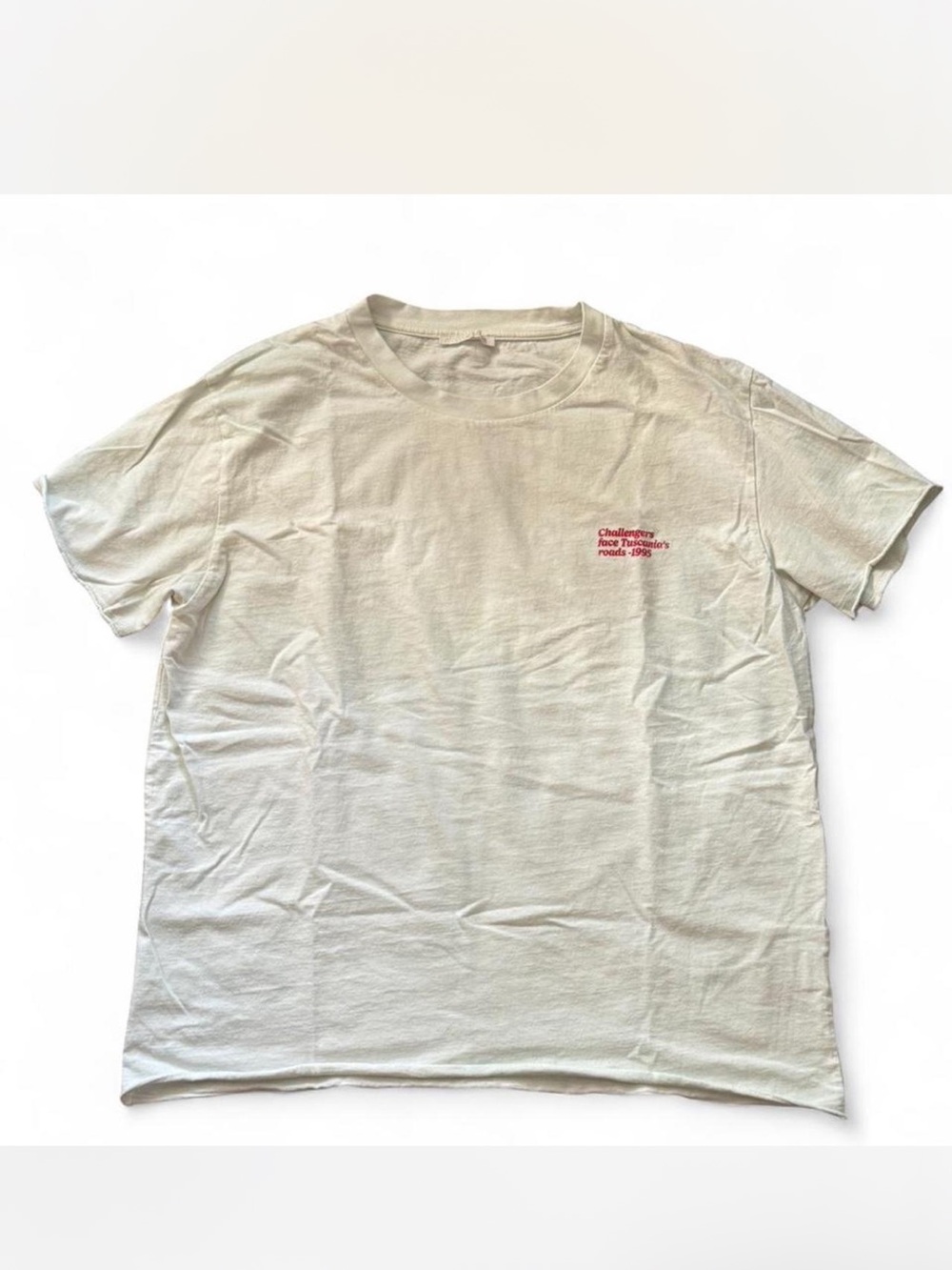 Zara Men's Cream T-Shirt with Italian Print